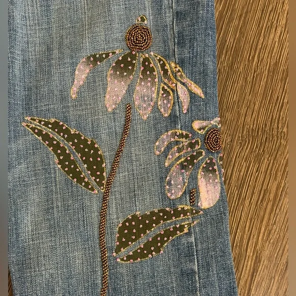 Vintage Z. Cavaricci Cropped Beaded Jeans - Picture 2 of 13